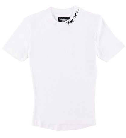 Juicy Couture Stuttermabolur - Skola Rib - Hvítt