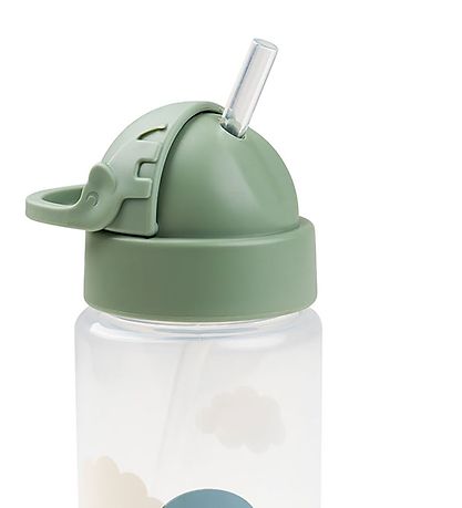 Done by Deer Vatnsflaska M. sogrör - 350 ml - Happy Clouds - Grá