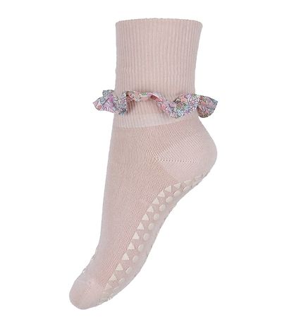 GoBabyGo Sokken - Anti-Slip - Bamboe/Liberty - Soft Roze/Michel