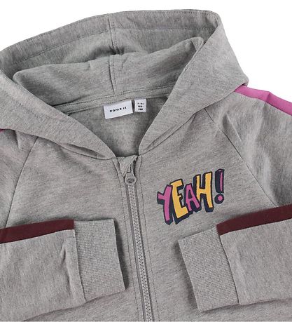 Name It Cardigan m. Huva - NkfNifrey Spanien - Grey Melange