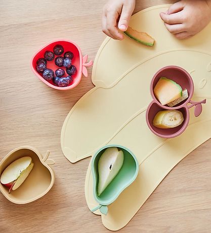 OYOY Snack bowls - 2-Pack - Silicone - Strawberry & Cherry - Che