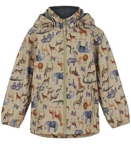 Mikk-Line Softshell Jacket w. Fleece - Recycled - Olive Gray w.