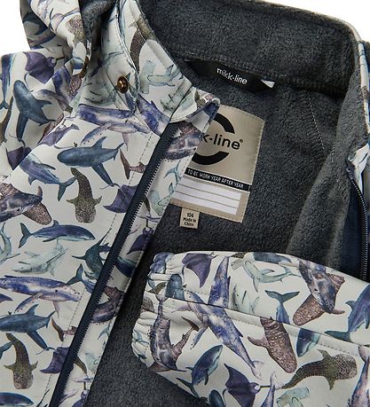 Mikk-Line Softshell Jacket w. Fleece - Recycled - Metal w. Whale