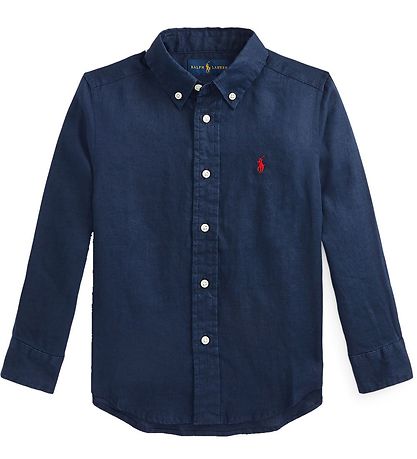 Ralph lauren navy linen shirt outlet