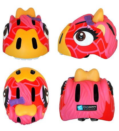 Crazy Safety Bicycle Helmet w. Light - Giraffe - Red