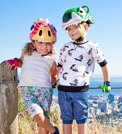Crazy Safety Bicycle Helmet w. Light - Giraffe - Red