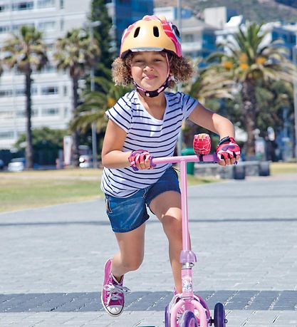 Crazy Safety Bicycle Helmet w. Light - Giraffe - Red
