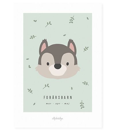 Alfabetdyr Poster - 21x30 - Spring child