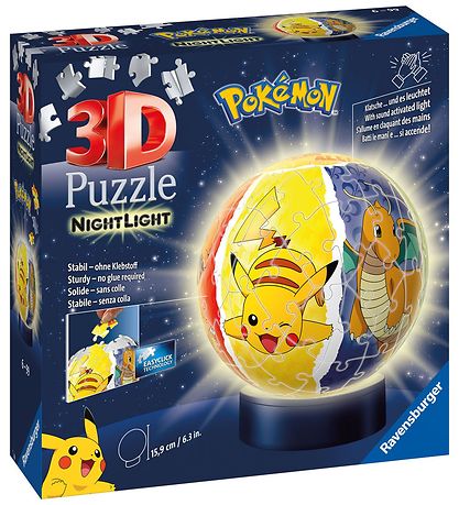 Ravensburger 3D Jigsaw Puzzle/Lamp - 74 Bricks - Ø12.9 cm - Poké