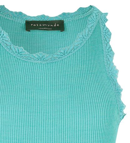 Rosemunde Top - Long - Silk/Cotton - Aqua Paradise w. Lace