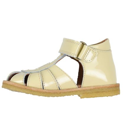 Pom Pom Sandals - Rub Sole - Light Yellow Patent