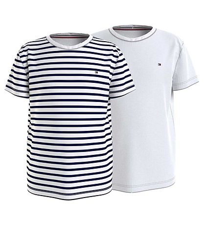 Tommy Hilfiger T-shirts - 2er-Pack - Desert Himmel Breton/White