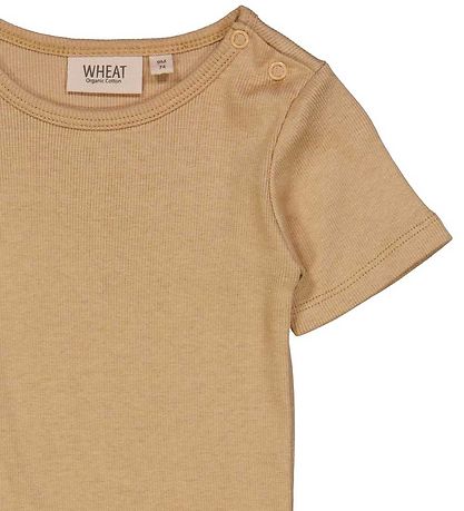 Wheat Bodysuit s/s - Rib - Latte