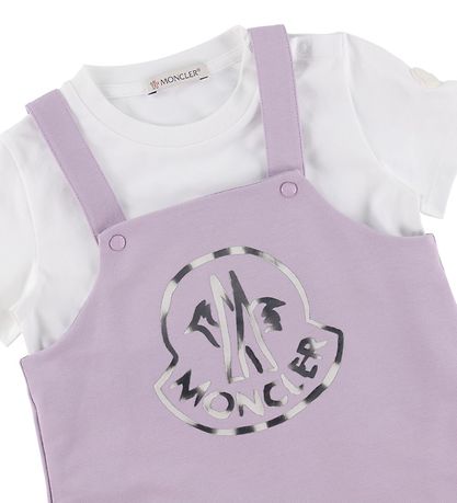 Moncler Spencer/Stuttermabolur - Fjólublátt/Hvítur