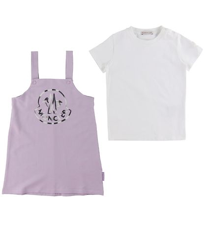 Moncler Spencer/Stuttermabolur - Fjólublátt/Hvítur