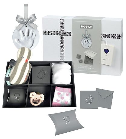 Dooky Set - Happy Hand - Handprint w. Silver Ribbon + Memorial b