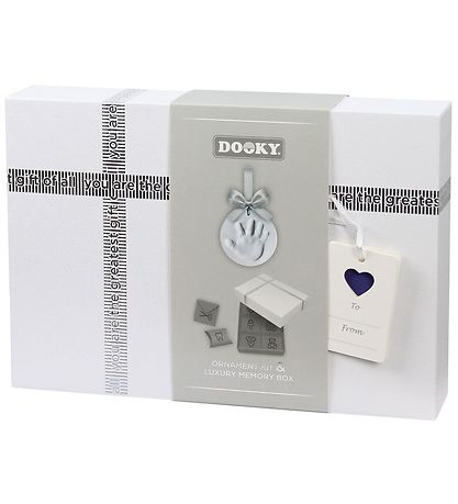 Dooky Set - Happy Hand - Handprint w. Silver Ribbon + Memorial b