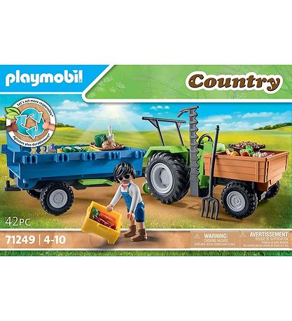 - Traktor m. Trailer Playmobil Country - 71249 - 42 Parties