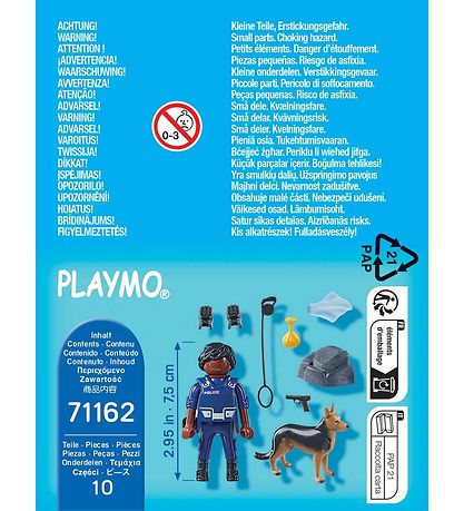 Playmobil SpecialPlus - Policeman w. Dog - 71162 - 10 Parts