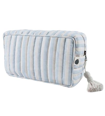 Pine Cone Toiletry Bag - 24 cm - Lulu - Blue Blossom Stripe