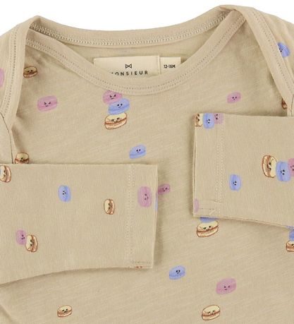 Monsieur Mini Bodysuit l/s - Mini Macaron - Almond