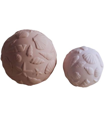 Natruba Bälle - Naturgummi - 2er-Pack - Rose m. Muscheln