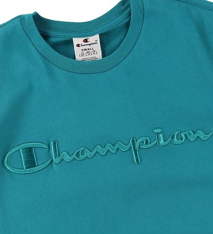 Champion Fashion Stuttermabolur - Áður háls - Grænt