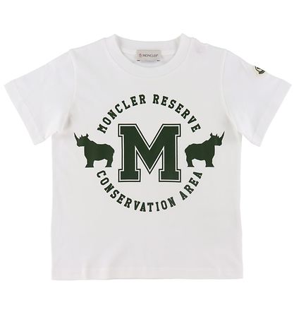 Moncler T-Shirt - Weiß m. Dunkelgrün