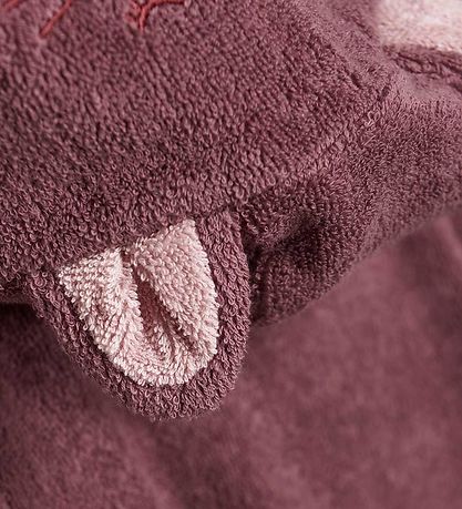 Pippi Baby Bathrobe - Old Rose w. Cat