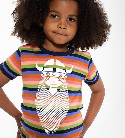 Danefæ T-shirt - Dane Rainbow Ringer - Garden Gnome Freja