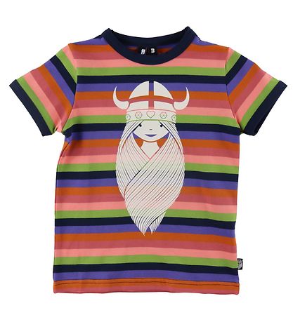 Danefæ T-shirt - Dane Rainbow Ringer - Garden Gnome Freja