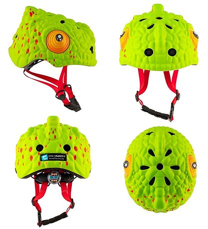 Crazy Safety Bicycle Helmet w. Light - CombLeon - Green