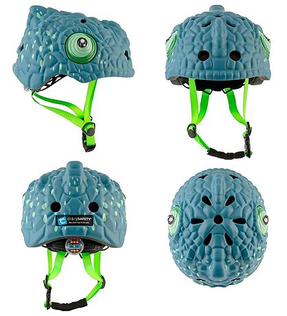 Crazy Safety Bicycle Helmet w. Light - CombæLeon - Mdesert blue