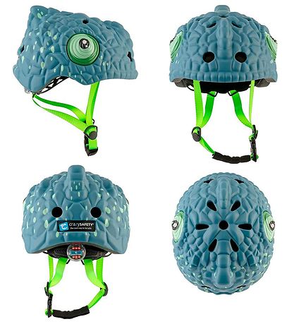 Crazy Safety Bicycle Helmet w. Light - CombLeon - Mdesert blue