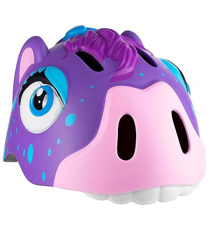 Crazy Safety Fahrradhelm m. Light - Pferd - Lila