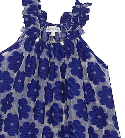 Christina Rohde Dress - Blue w. Flowers