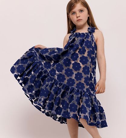 Christina Rohde Dress - Blue w. Flowers