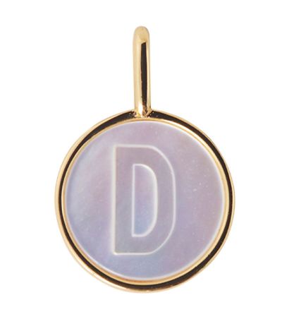 Design Letters Hanger Tot Ketting - D - Pearl Gold