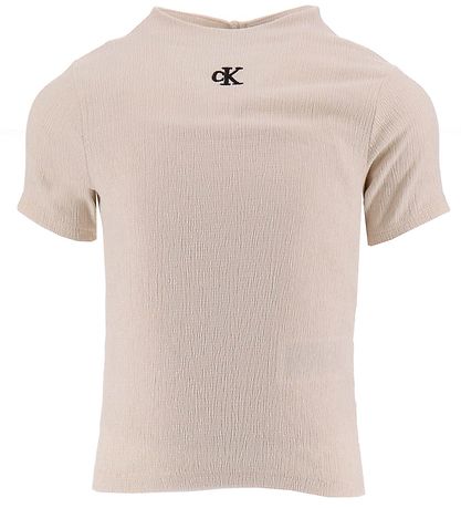 Calvin Klein Topp - Light Crinkle Topp - Whitecap Grå
