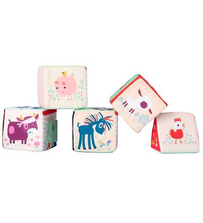 Lilliputiens Stacking Blocks - Farm House Stacking Cubes