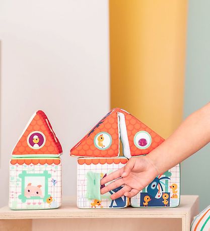 Lilliputiens Stacking Blocks - Farm House Stacking Cubes