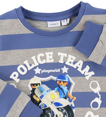 Name It Sweatshirt - NmmDes Playmobil - Bijou Blue/Grau Meliert 