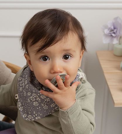 Bibs X Liberty Teething Bib - Bandana - Flowers - Fossil Grey