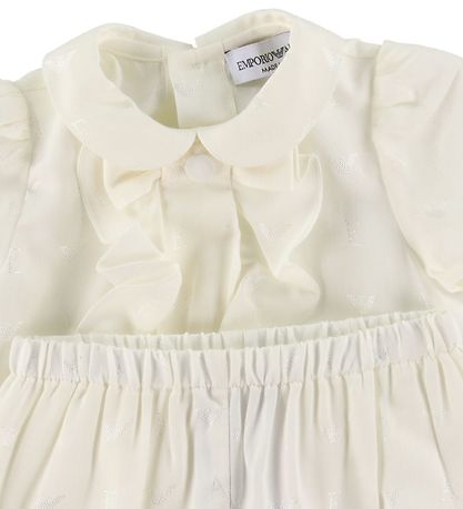 Emporio Armani Kleid m. Bloomers - Off White m. Logos
