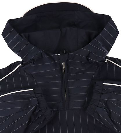 Emporio Armani Anorak - Navy/Weißer Streifen m. Text