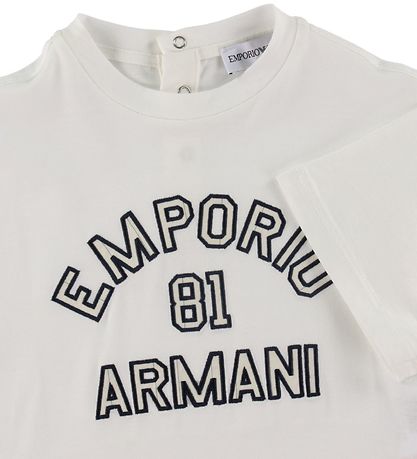 Emporio Armani Stuttermabolur - Hvítur M. Dökkblátt