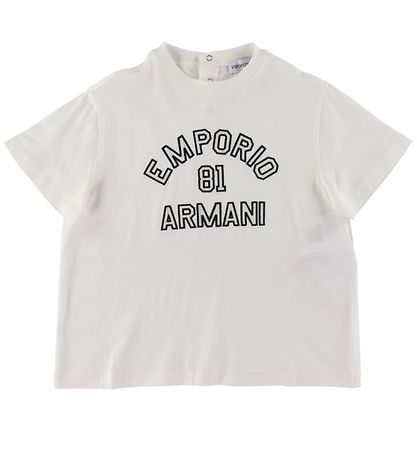 Emporio Armani Stuttermabolur - Hvítur M. Dökkblátt