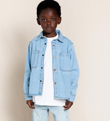 Finger In The Nose Denim Shirt - Enara - Bleached Blue