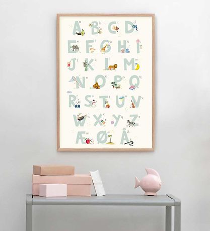 Vissevasse Poster - 50x70 - Alphabet Blue Danish