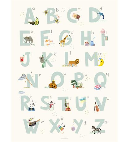 Vissevasse Poster - 30x40 - Alphabet Blue English